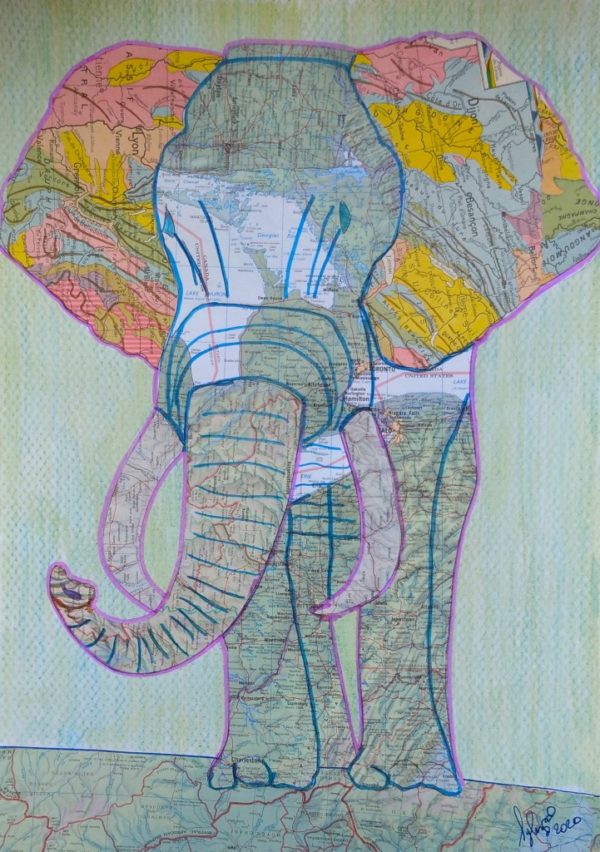 collage "Elephant après confinement"