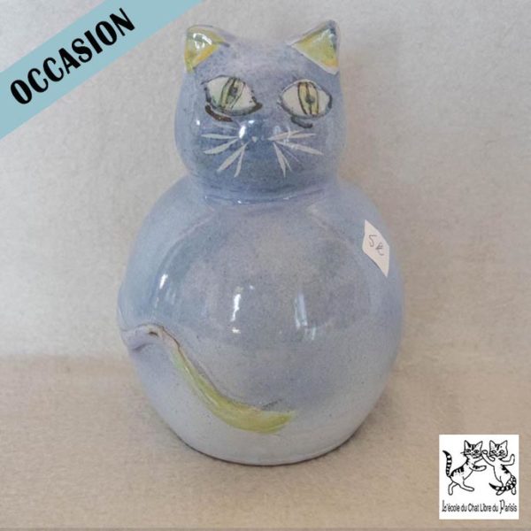 chat bleu en céramique