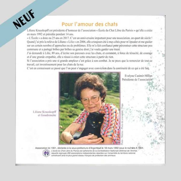 4ème de couverture du livre "pour l'amour des chats" de Liliane Krauskopff
